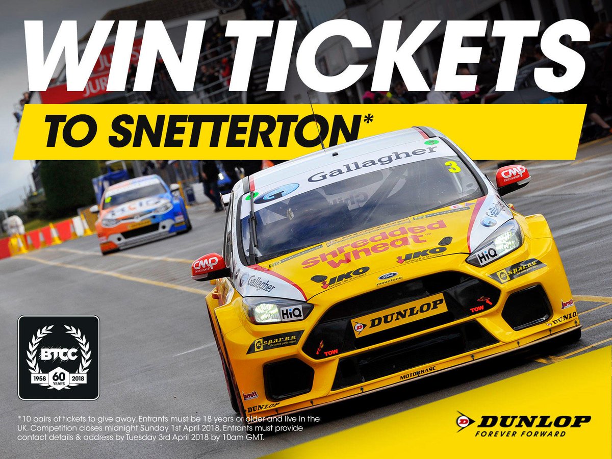 DunlopLive's tweet image. #WIN a pair of tickets to the @dunlopBTCC 60th anniversary special!

For your chance, LIKE and RT this tweet and comment with the driver who took their first win of the season at Croft!

***T&apos;s and C&apos;s apply***

#BringItOn #BTCC