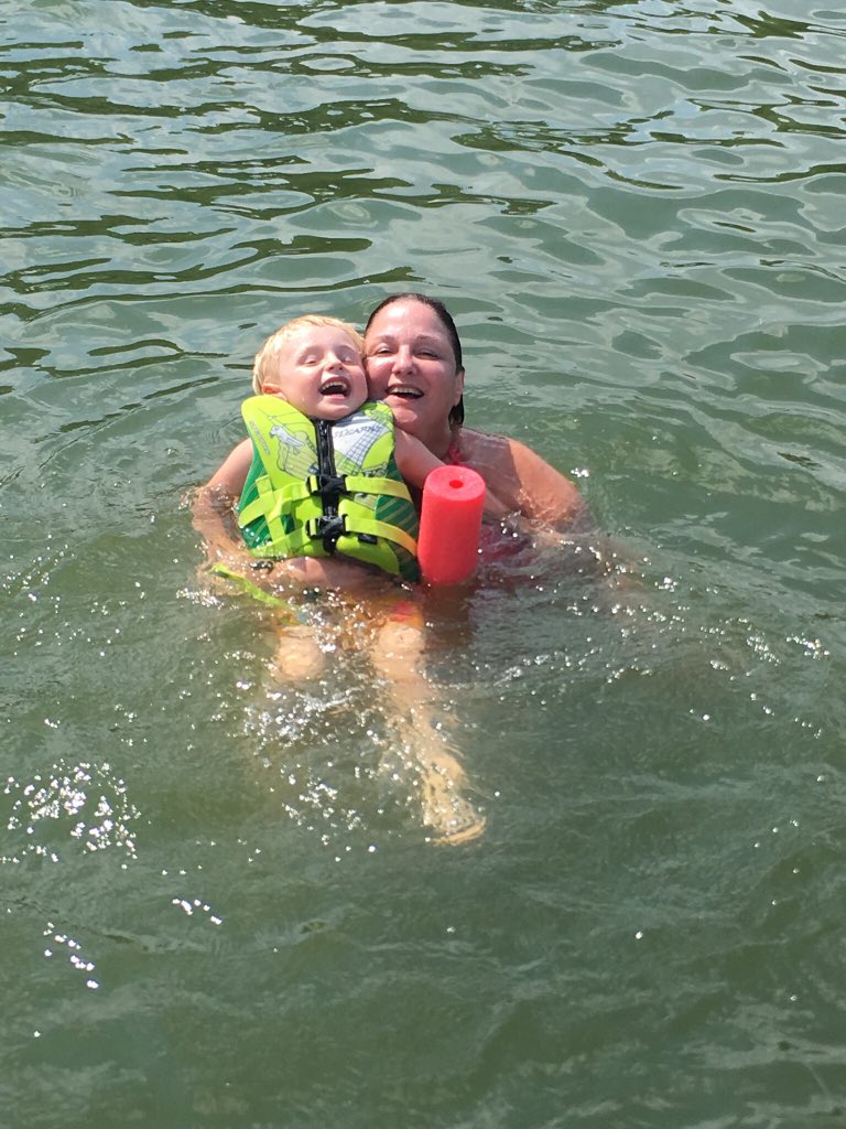 KRose953's tweet photo. @PBSKIDS Yesterday, my 3year old jumped off the swim platform &amp; went swimming in the lake for the first time. He loved it! https://t.co/ucQRRdL5Vn