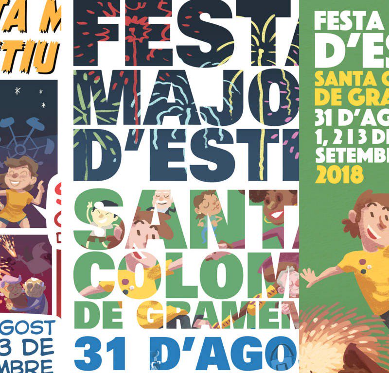 scgramenet's tweet photo. Podeu votar pel vostre cartell preferit de la Festa Major 2018. Trieu una de les tres opcions que us proposa el dibuixant @alexsantalo per a la #FME18 de #santacoloma Les trobareu aquí: https://t.co/A1sMRc83iE https://t.co/YZ646SVZkA