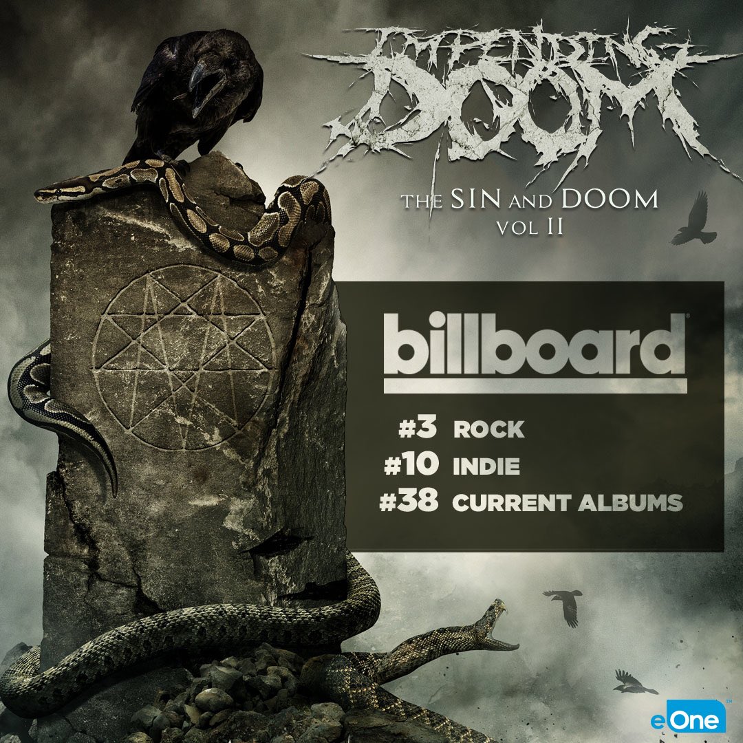 “The Sin and Doom Vol. II” lands at #38 on the Billboard Charts! Our best charting number to date!! Thank you all so much!