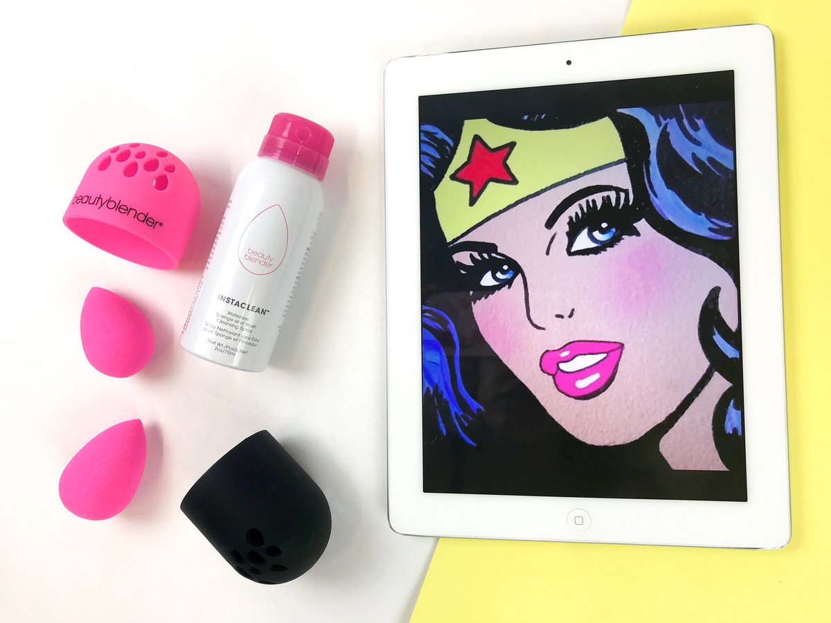beautyblenderUK's tweet photo. Not all heroes wear capes! Introducing our superhero duo! Instaclean and Blender Defender. Get your blenders clean on the go with this waterless cleansing spray and store up to 2 wet blenders in our blender defender carry case. 💁‍♀️💖✨  #borntoblend https://t.co/BIg7gBSPiW