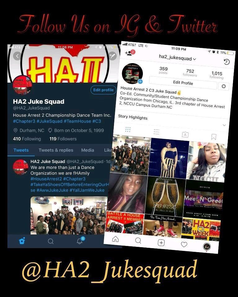 HA2_JukeSquad's tweet photo. #WhosWhoNCCU 

We are House Arrest 2 Chapter 3 Juke Squad a Dance Organization on campus.

This Upcoming year will be our 15th year on campus &amp; in the fall we are looking for fresh new ideas from anybody!😏 
hit us up if interested🤗 #NCCU21 #NCCU22 https://t.co/GyDxnEL09e