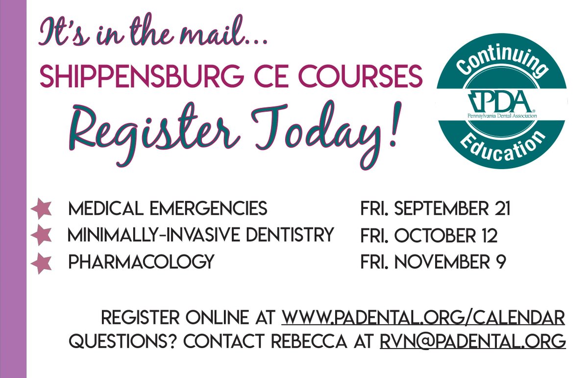 padentalassn's tweet image. padental.org/calendar #pdaCE