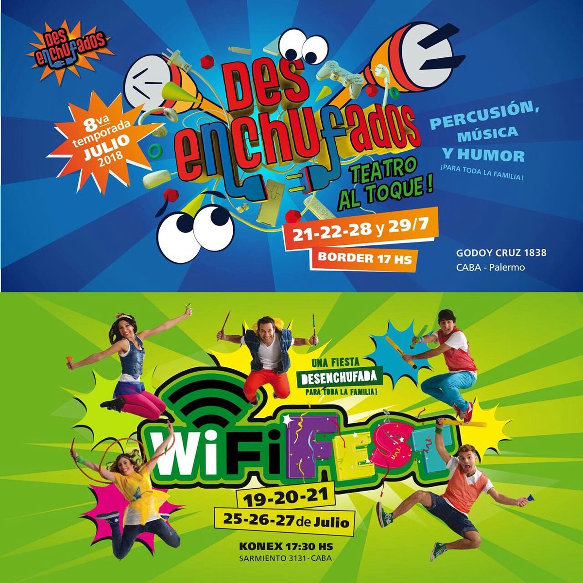 1#compania 2#obrasdeteatro #caba #gba
Muchas posibilidades para vernos en #vacacionesdeinvierno 
#konexparachicos #borderteatro 
#animateajugardesenchufado