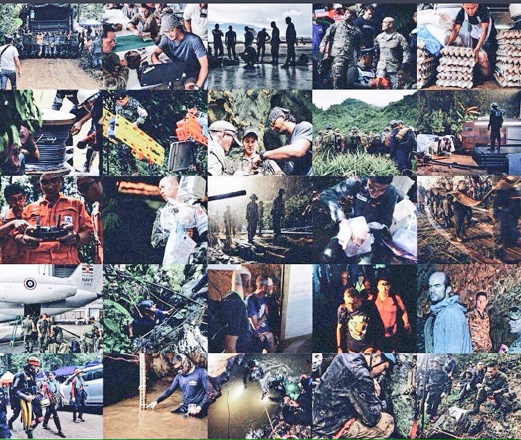 paula2009145's tweet photo. #HopeisReal. The rescue continues. We salute the rescue team from all over the world! #ถ้ำหลวง #13ชีวิตต้องรอด Exciting rescue, accompanied by people from all over the world, congratulations Heroes pride of the nation, pride of many people from all continents . https://t.co/BW0G5PbScI