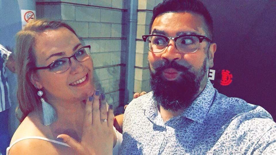 Congratulations to Maddy and Farhan on their engagement! 💍💚 A big Sheriffs shout-out to this fab couple! #dodgeball #anotherdodgeballwedding #sheriffs #ndc #nottingham @Maddy_CVM <a href="/FarhanLitt/">Farhan Litt</a>