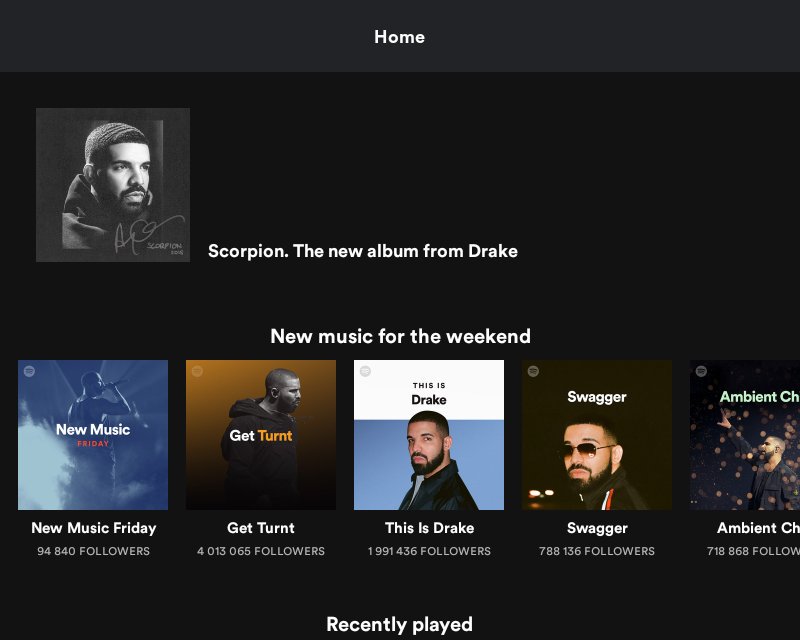 mindasl's tweet photo. It's not nice @Spotify Just after I got premium you put Drake all over my Home feed. The only one "artist" I hate and would like to ban from my list. Next time I will think twise if I should spend money on you. #Drakesucks https://t.co/T22WCAEVvf