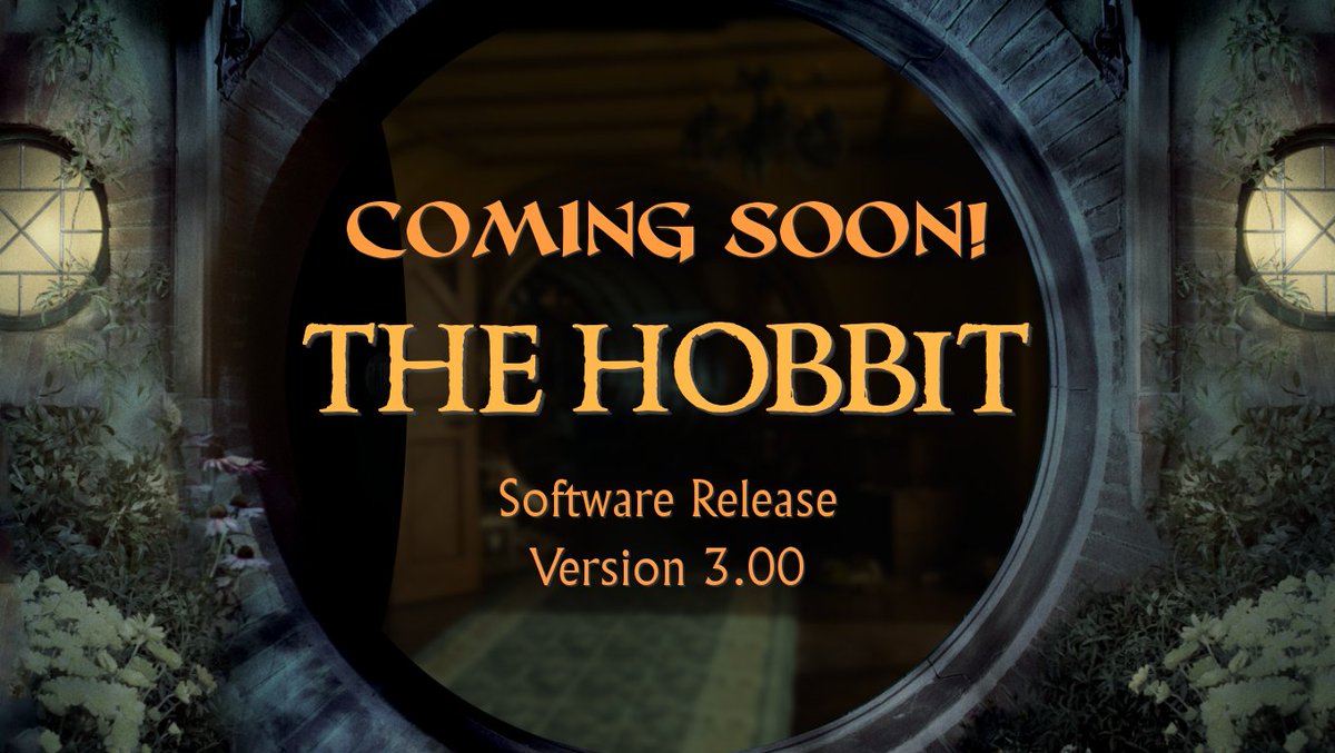 We are pleased to announce that the next software version for The Hobbit will be released soon. Tune in to our Live Stream on Friday, July 6th @ 3PM Central, where the software team will be introducing some of the changes included in this release - twitch.tv/jjplive
