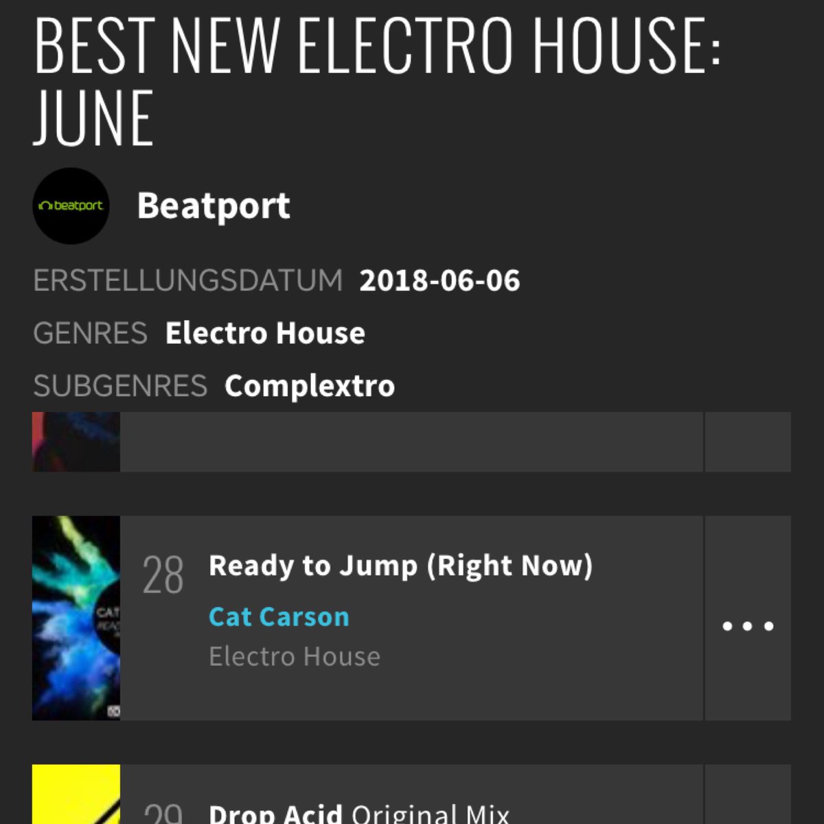 DjCatCarson's tweet photo. Oooohhhhhhhh, yeah!
Cat Carson "Ready To Jump (Right Now)" is inside
the Top 45 Tracks out of june @Beatport (#28),
damn good!
Released @dosordierecords
https://t.co/9paUuiiNaT #readytojump #rightnow #transparency #nowplaying
#newrelease #musicoin #volareo #dosordie https://t.co/RoDaWsFne9