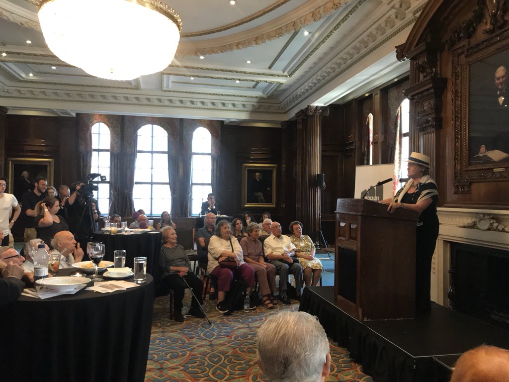 HolocaustUK's tweet photo. .@deborahlipstadt “If you’re worried about the future, you should have been at #AmCon2018 - it would have really made you feel good” #HearMyVoice https://t.co/AYbUbPmEzW