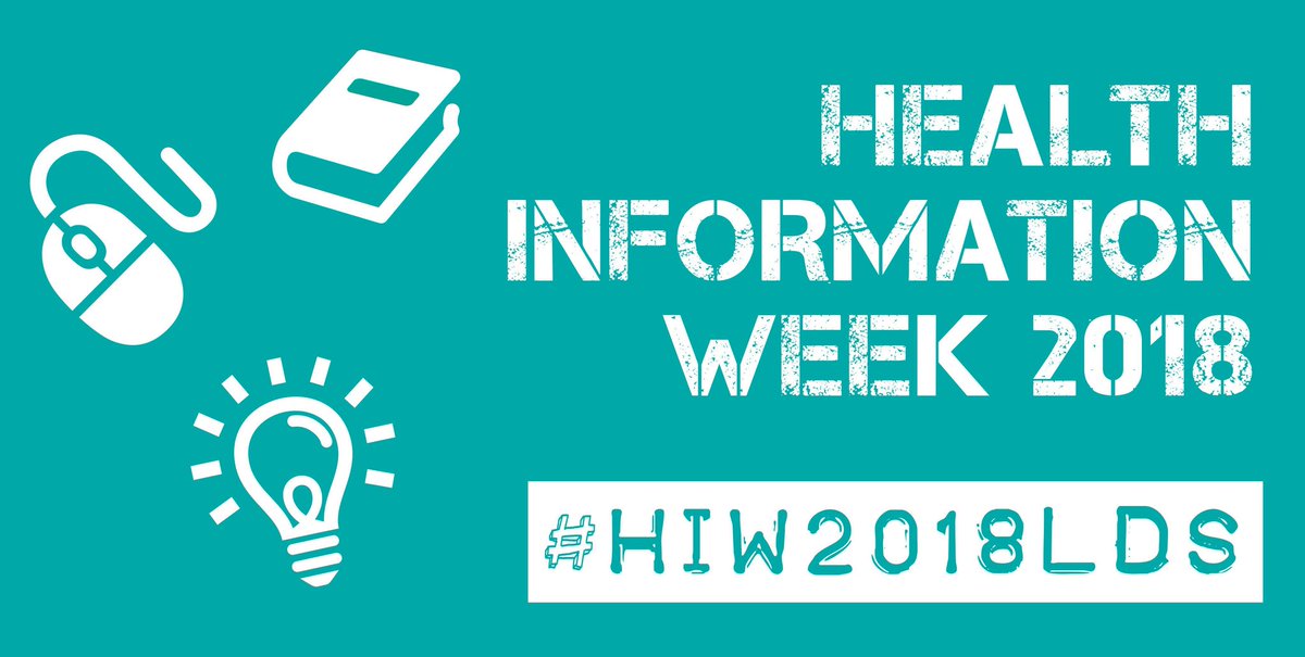 It’s Health Information Week!  Check out #HIW2018 to see what is going on nationally, and #HIW2018LDS for the local campaign leedslibraries.nhs.uk/health-informa…