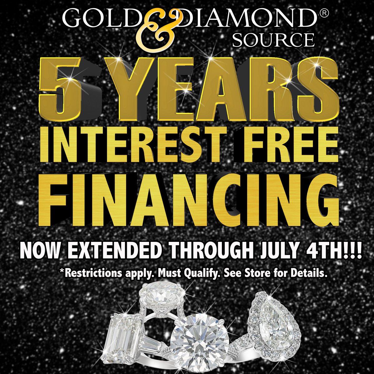 goldanddiamond_'s tweet image. Good news!!
We extended our Incredible 5 years Interest Free Promotion ONLY until the 4th of July!🎆

Get a 1 Carat Diamond for ONLY $83 a month
or a 2 Carat Diamond for ONLY $167 a month.

#5YearsNoInterest #GettingEngaged #DiamondRing
