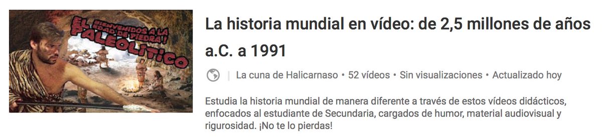 cunahalicarnaso's tweet photo. Ha sido un largo proceso de varios cursos, de cientos de horas de grabación y edición, de miles de likes, pero en @cunahalicarnaso ya tenemos toda la historia mundial en vídeo, desde el Paleolítico a las puertas del siglo XXI. 🤗 ¡Gracias por compartir! https://t.co/MrBdPRlv9v https://t.co/jr1MZJMTr4