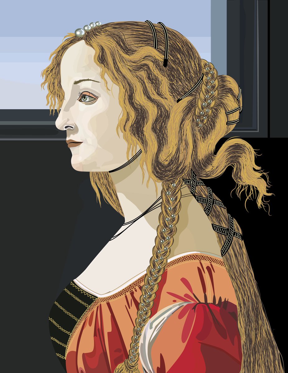 AngieeInDesign's tweet image. Ejercicio de vectorización Obra Retrato de una mujer joven de Sandro Botticelli
#Vectorizacion #Diseño #SandroBotticelli #SimonettaVespucci
Dato Curioso Considerada una de las mujeres más bellas del Renacimiento, Simonetta Cattaneo, murió de tisis a los 23 años.