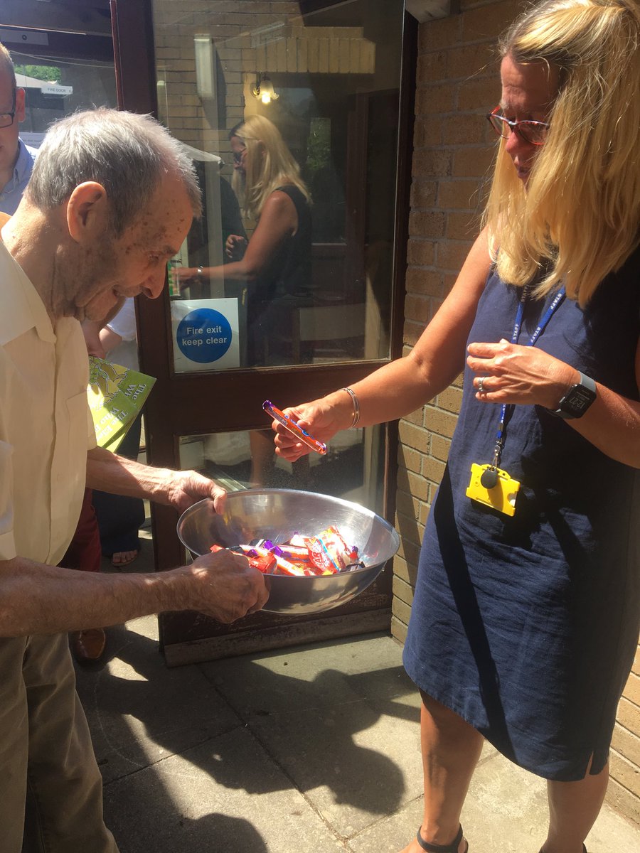 Mrs Pugh made a new friend and got given chocolate in the process !