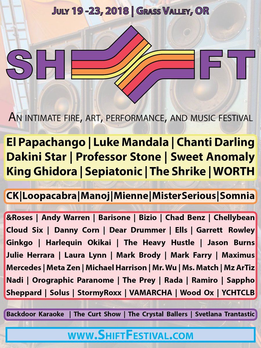 TectonicCamp's tweet photo. Get a look at all this talent you'll be seeing at the Pond, Volcano, and Nasty's live stage!

Tier 3 tickets are still available here:  https://t.co/XgoaNNxOYN

#SHIFTfestival #SHIFTfest #SHIFTfestival2018 #SHIFTfest2018 #burningman #tectoniccamp #themecamp #artfestival https://t.co/7OSSJzrT8A