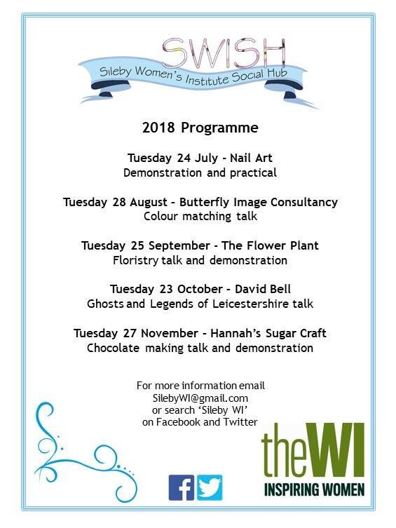 A little reminder of our programme for the rest of 2018... #SWISH #SilebyWI