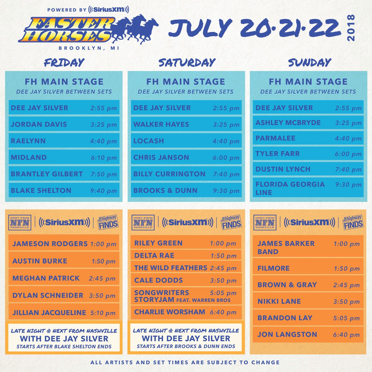 Faster Horses Festival Our 18 Schedule Is Here It S Officially Time To Start Planning Your Days Who Are Y All Most Excited To See If You Don T Have Your Passes Yet Faster Horses Festival Our 18 Schedule Is Here It S Officially Time To Start Planning Your Days Who Are Y All Most Excited To See If You Don T Have Your Passes Yet