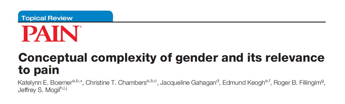 Sex and #gender are not interchangeable. Both have different effects on #pain, and should be reported correctly and considered in #painresearch. An important topical #review in @PAINthejournal @KatelynnBoerner @DrCChambers @JeffreyMogil journals.lww.com/pain/Citation/…