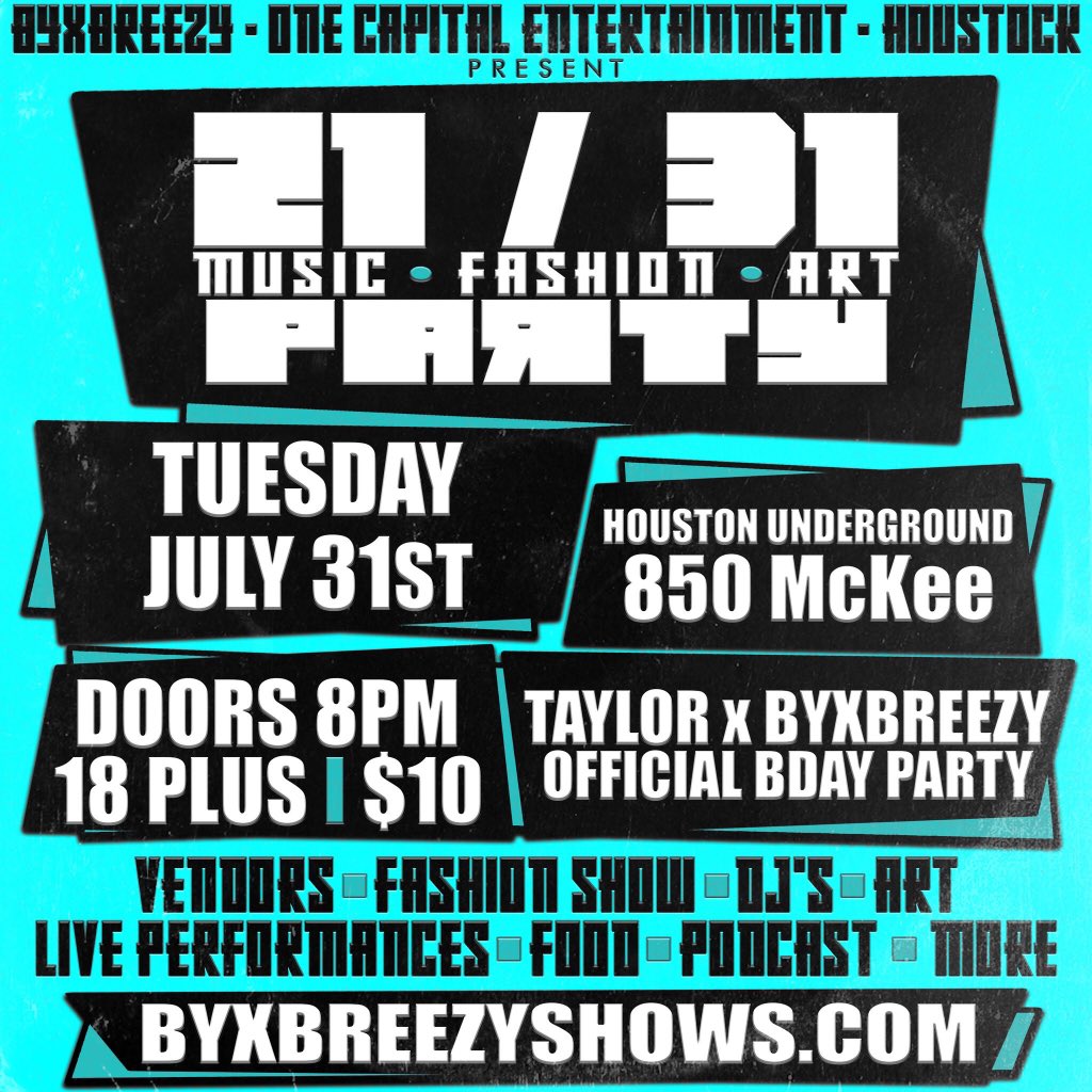 BYxBREEZY's tweet image. My bday is in 29 days. July 31st Pull up and celebrate with me. $10 Entry all night. Full bar. Smoke friendly. Great vibes. New flyer dropping SOON! #2131party MUSIC•FASHION•ART