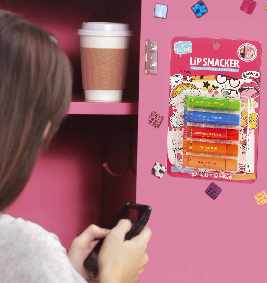 Lip_Smacker's tweet photo. Head back to school in style with our NEW Days of the Week Collection! Featuring 5 fun flavored lip balms for everyd ay of the school week and a cute, locker-friendly case! #LipSmacker #BestFlavorForever #lipbalm #Daysoftheweek #backtoschool #lockerdecor #backtoschoolshopping https://t.co/GjtGFMrvCb
