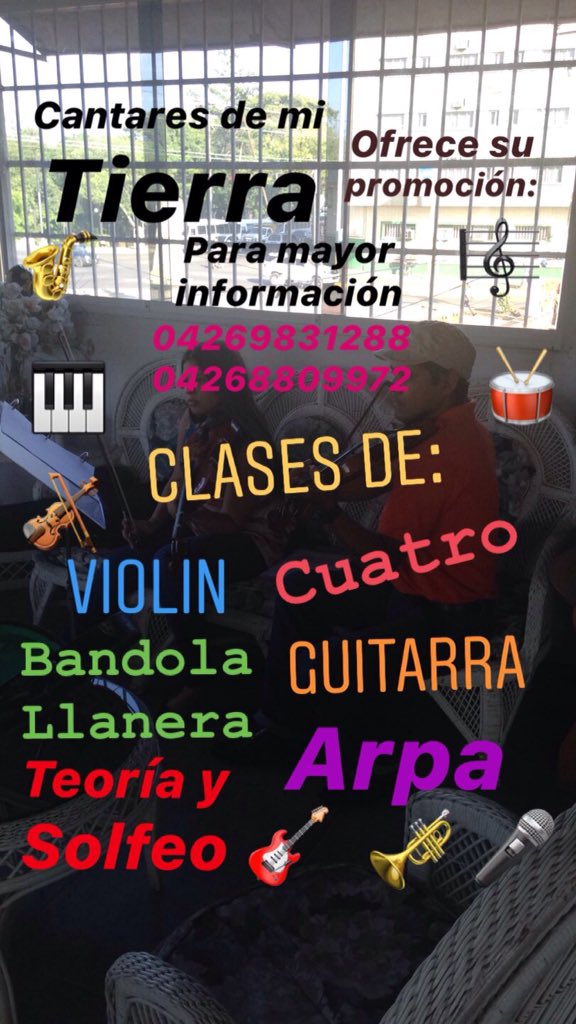 valecbz's tweet photo. Cantares de mi tierra. #tumejoropcion quieres aprender lenguaje musical? O tocar algún instrumento musical? Cantares de mi tierra te ofrece su promoción. #anzoategui #barcelonamusical @pkilzi @iacar01 @alcami_64 @ivanportillo9 https://t.co/udi8oN8aVv