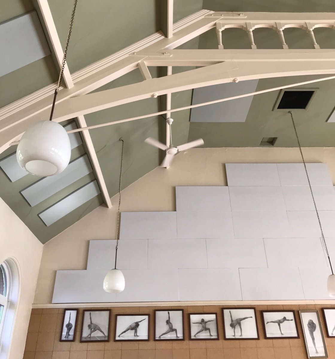 The cooling ceiling fans were on ⁦<a href="/MDIIY/">Iyengar Yoga</a>⁩ this evening #Iyengar #yoga for #beginners