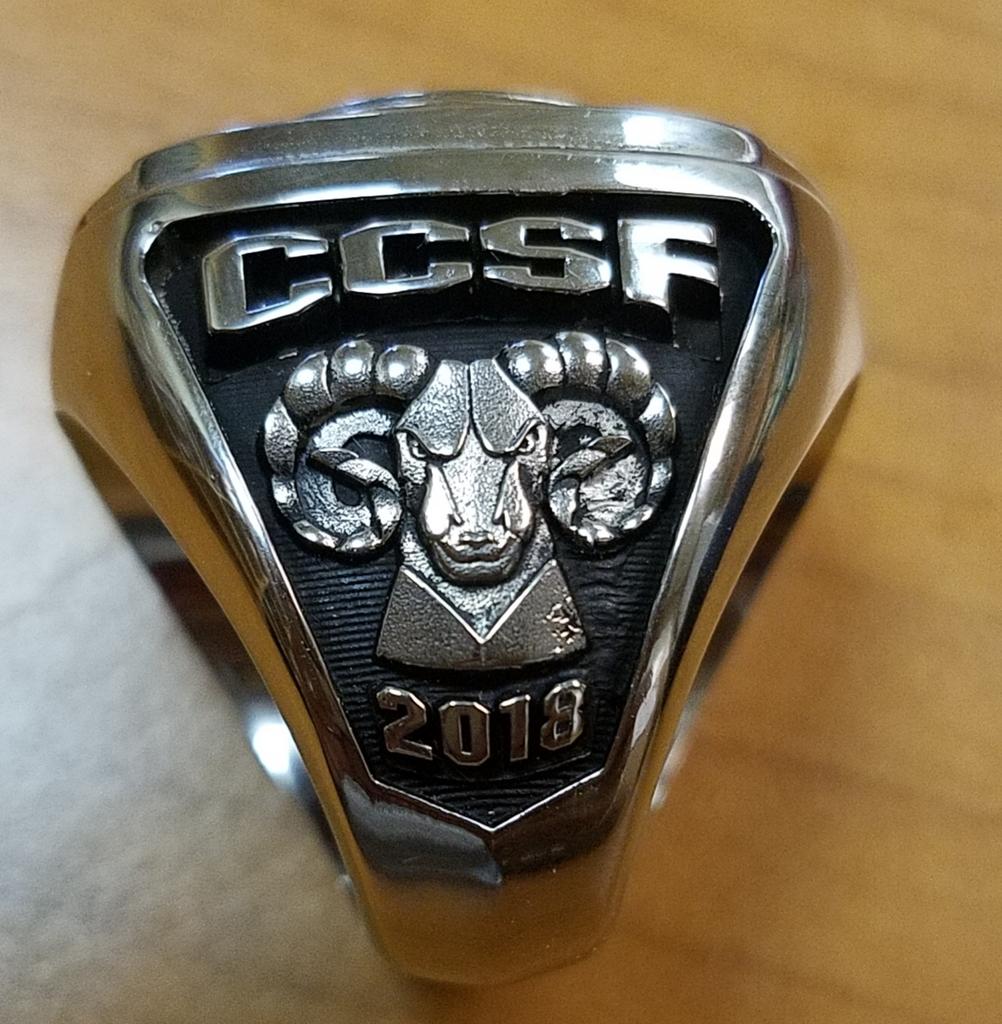 AddieM6's tweet photo. I just picked up my Championship Ring from #CCSF Men's Basketball 2018. She is beautiful. Thank Coach Labaugh & Harold Brown. #citysituation #NoplacelikeCity #StateChamps18 #ThankYou https://t.co/Zh5DtWWjpP