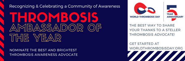 Do you know an impressive advocate for #thrombosis awareness? Nominate them for the <a href="/thrombosisday/">World Thrombosis Day</a> 2018 Thrombosis Ambassador of the Year Award: worldthrombosisday.org/forms/ambassad…