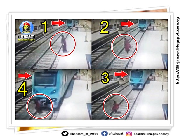 صور لانتحار فتاة أسفل عجلات مترو محطة "ماري جرجس" بخط حلوان