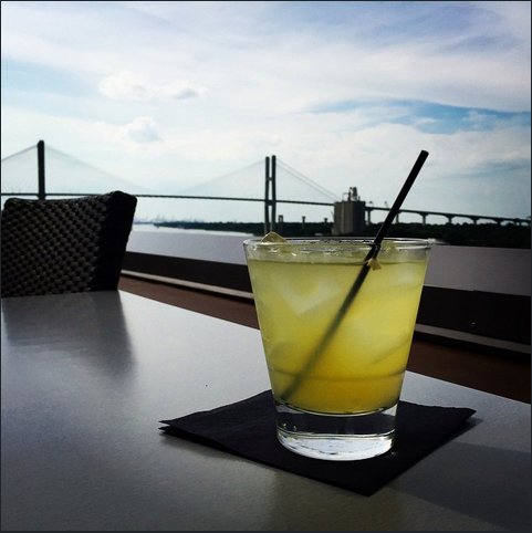 Mondays aren't so bad with this view from the deck! Ready for another Savannah adventure? #CottonSailHotel #TopdeckSavannah #Sunsets #Cocktails