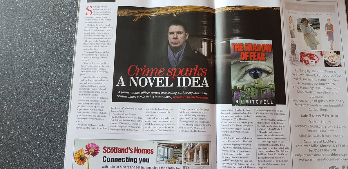 spitfiremedia's tweet photo. Many thanks to all @StirlingLife &amp; @erinmcdermott for gr8 piece in mag &amp; much appreciated! @BeneFactumBooks @SusanMLitAgency 🤠 https://t.co/XNau6FE72y