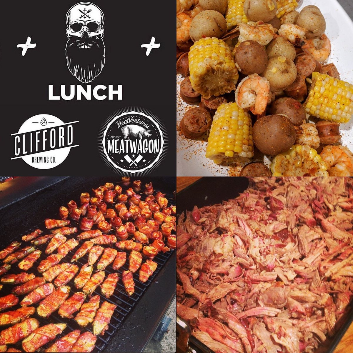 July 8 popup: family style southern BBQ apps and pork, low country boil, and 3 beers to pair.  A collaboration between us, @mikelunch222, and @cliffordbrewing.  Tickets are $75 and there's a limited qty available - email salar@meatventures.com or DM for details.