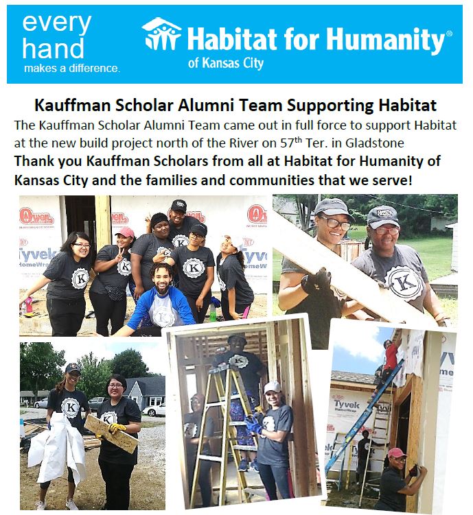 KauffmanKSI's tweet photo. #MotivationMonday inspired by our #KSIAlumni out in the community making an impact in Kansas City.
Thanks to @habitatkc for a great day of service!
#UncommonLegacy #Impact2018 #Community https://t.co/NEJTdNnDYU
