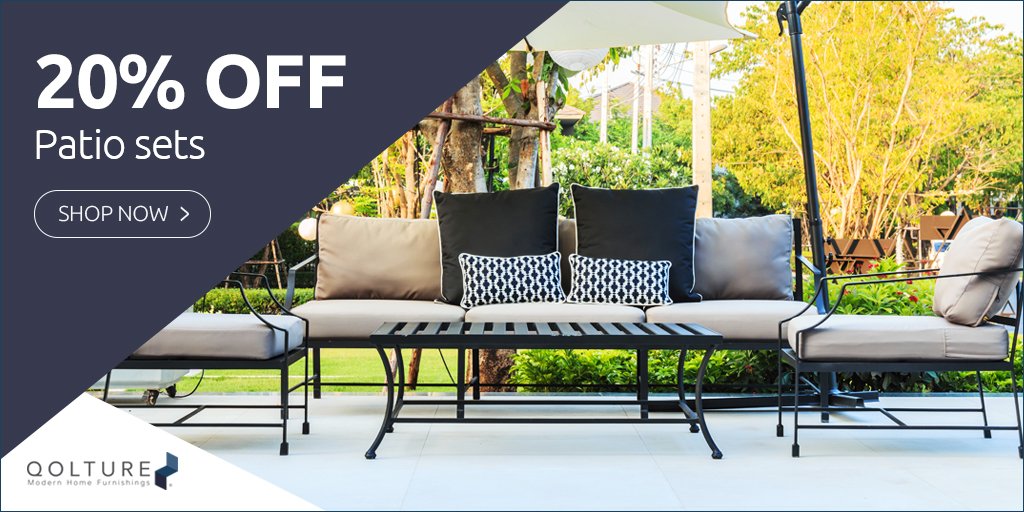qolture's tweet photo. Enjoy fireworks in style! Save 20% on patio set purchases of $500 or more when you enter JULY20 at checkout: https://t.co/6iFyvHIGIJ https://t.co/10TLz5lebA