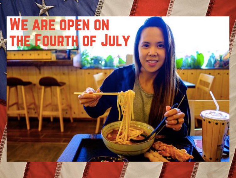 cafesanuki's tweet photo. Looking for something to do on the 4th of July? Come stop by, we will be open! Show the cashier this post and you’ll receive 15% off your order! Don’t forget to check in, tag us, and share a photo! #lasvegas #vegasfood #vegasfoodie #4thofjuly #vegasdining https://t.co/TXwwIl9juy