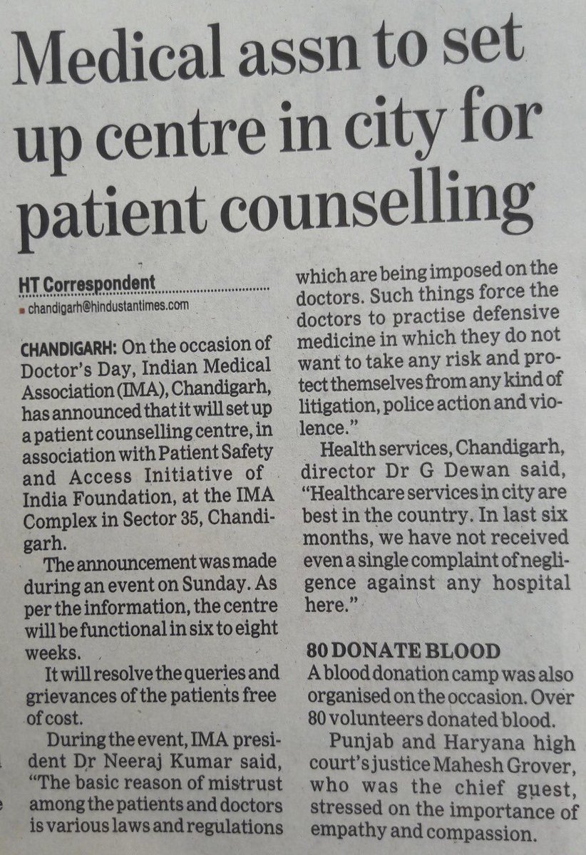 On the occasion of DOCTORS’ DAY, Bejon Misra, an international expert on consumer advocacy, announced to start a patient counselling centre where patients can come with any issues related to healthcare services, including grievances against doctors and hospitals, in Chandigarh.