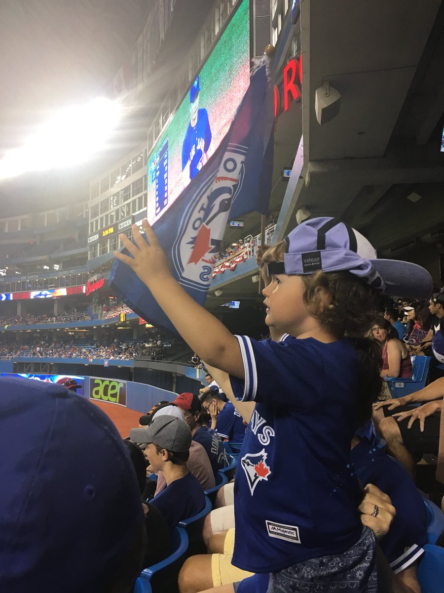 parkersplace4's tweet photo. Took my little chicken to her first @BlueJays game. She is hooked! #success https://t.co/gqzSwrPAnE