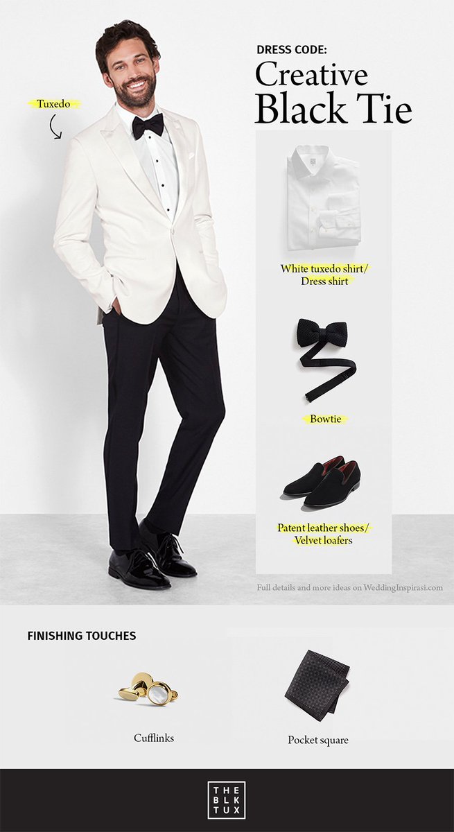 creative black tie dress code male