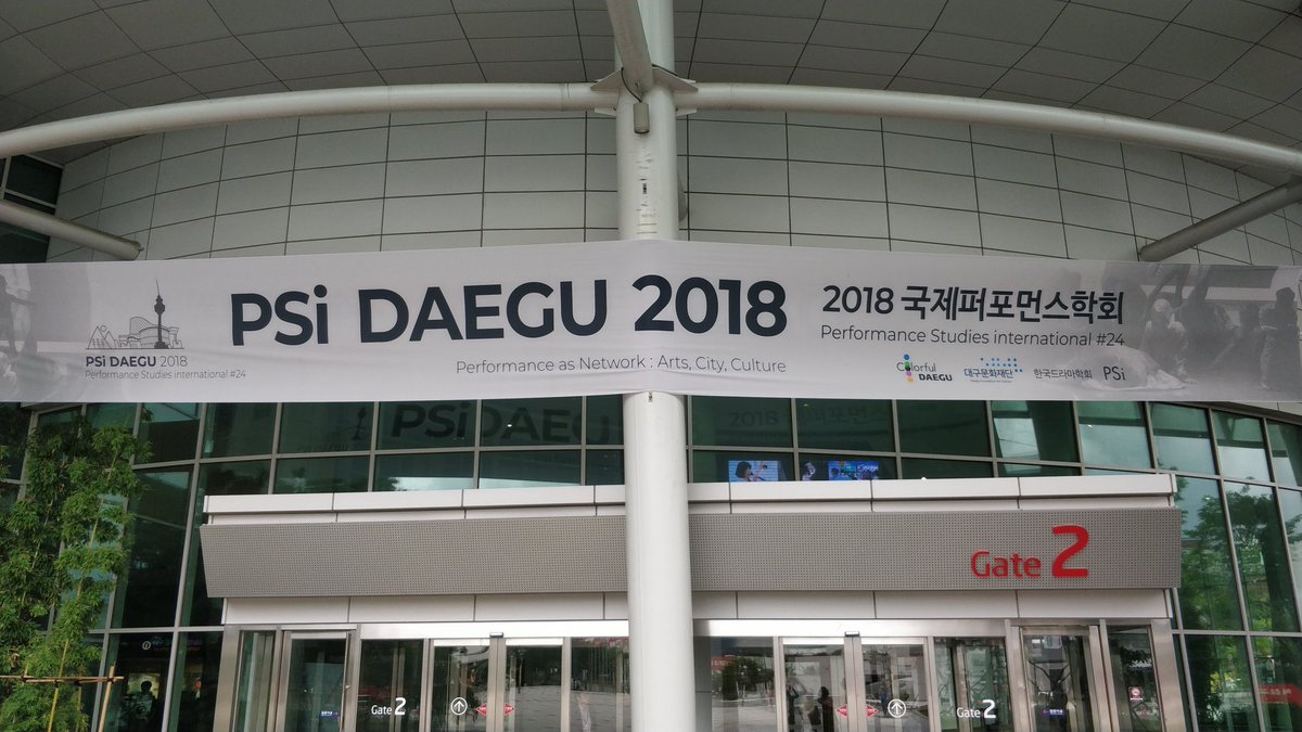 A_Wes's tweet photo. Made it! At the EXCO centre for the opening keynote of #psi18 from Yun-Cheol Kim. @LSFPA_Lincoln @unilincoln represent! https://t.co/P5AJh1B6u1