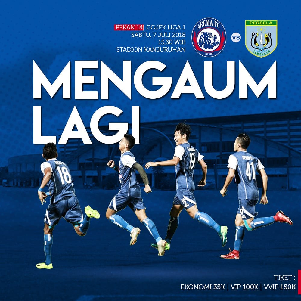 Umak selain mendukung Arema
Juga perlu bertemu dulur dulur Aremania lainnya
Tiket sudah bisa dipesan di Kandang Singa
Jl Mayjen Panjaitan No. 42
#roareverywhere