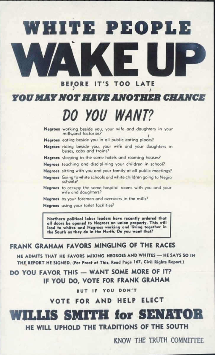 13. Jesse Helms made the same transition. He'd grown up a Dem, helping Democrat Willis Smith run a race-baiting campaign for a senate seat in 1950 (see the ad below).When Helms ran for the Senate on his own in 1972, however, just like Lott, the former Dem ran as a Republican.