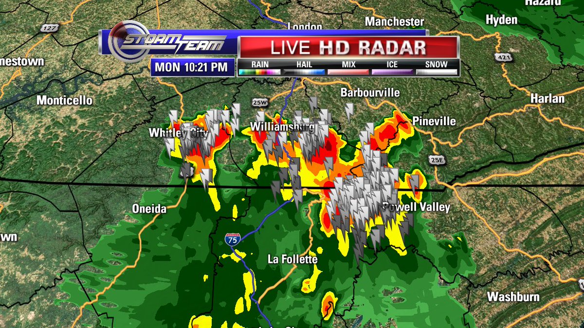 Keeping our eyes on some strong storms moving into McCreary, Whitley