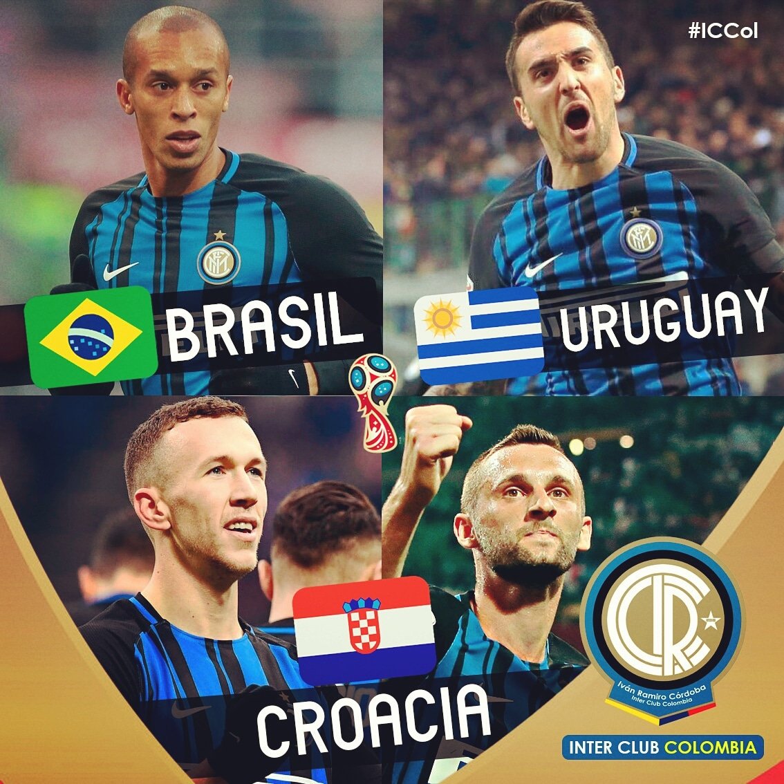 Un buen balance para los nerazzurri en #Rusia2018

Cuartos de final:

João Miranda 🇧🇷  ✔
Marcelo Brozović 🇭🇷 ✔
Ivan Perišić 🇭🇷 ✔
Matías Vecino 🇺🇾 ✔

¿Quién logrará llegar a la final? 😬⏺🔵⚫