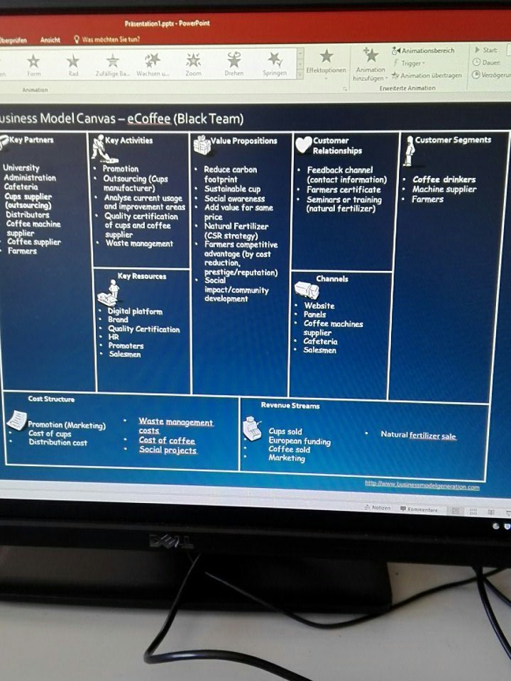 #ESPBM #blackteam the business model is getting a better shape #Sustainableproject