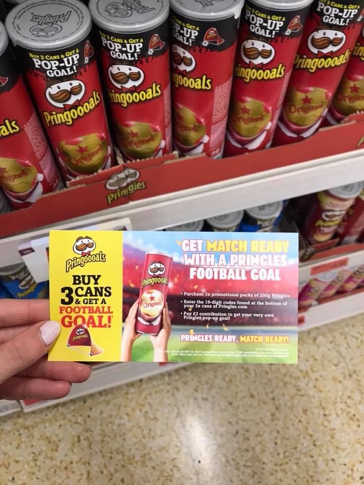 capture_agency's tweet photo. But we've also got World Cup fever here at Capture HQ and loved this giveaway from Pringles relating their 'pop' to a 'pop up goal'. A clever way to link prizes to the product and remind shoppers of the clear not random association. #SpottedInStore https://t.co/YeI0iOpmGg