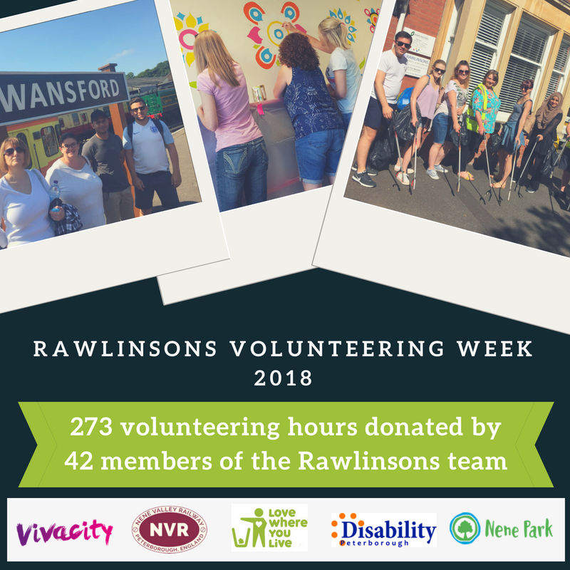 Our #volunteeringweek by numbers: 273 volunteering hours donated by 42 members of the team supporting 4 local charities, plus 20 bags of rubbish collected during our #litterpick and 171 items delivered to #Peterborough Foodbank!
