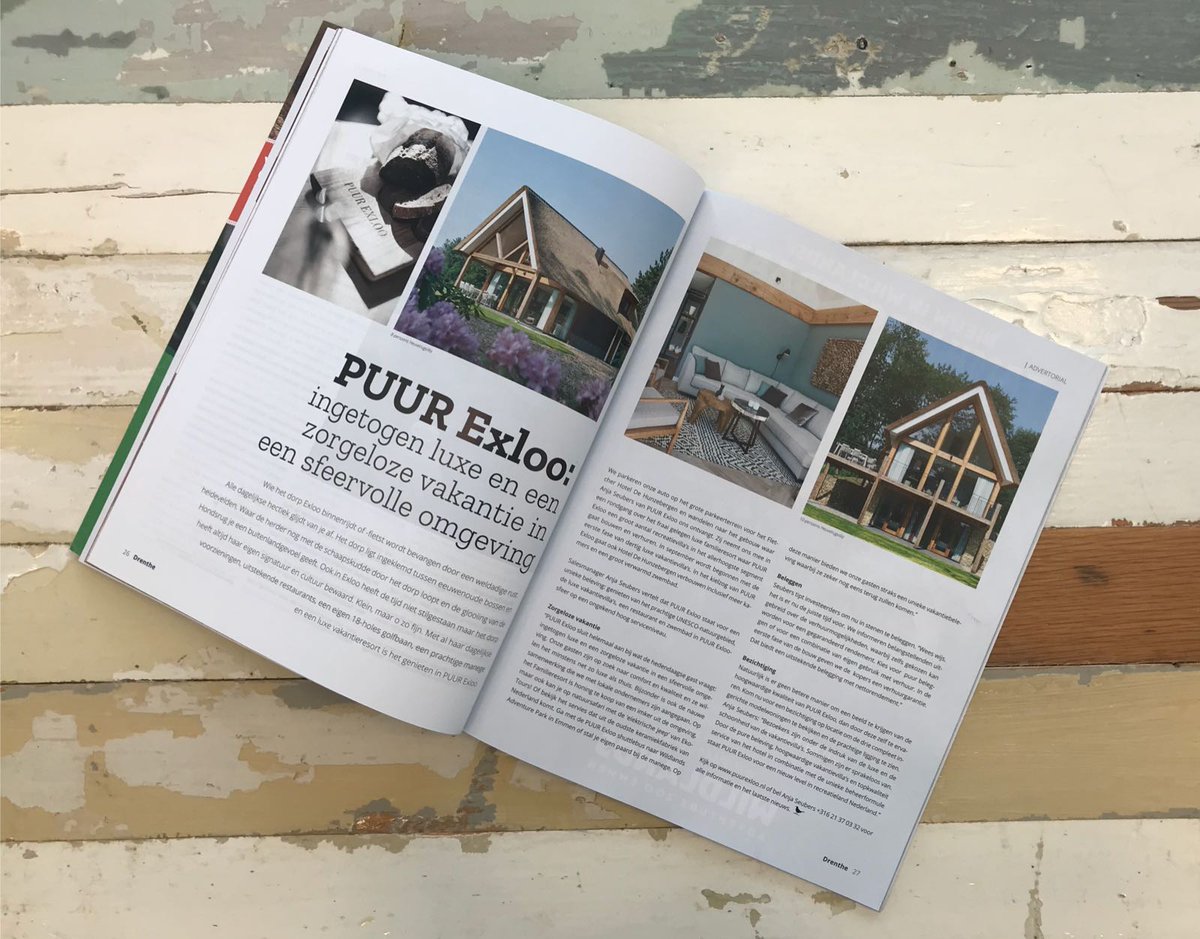 Heeft u het artikel over Familieresort PUUR Exloo al gezien in Drenthe Magazine? #trots #PUURExloo
