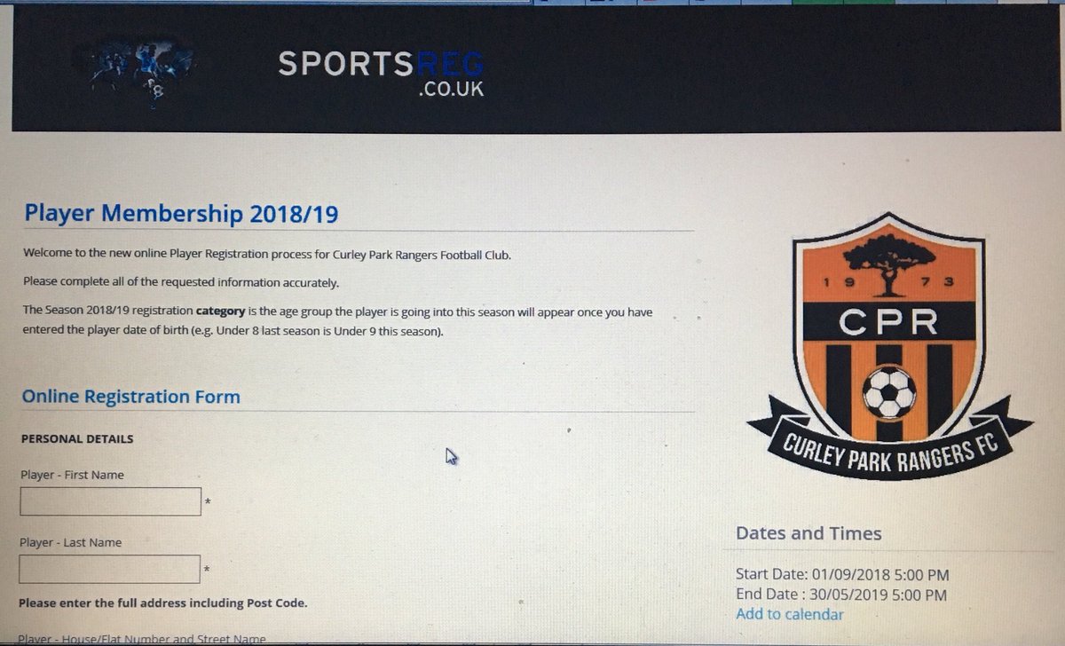 Our new online registration process for season 2018/19 is now live. Team managers will be sending a link out to players to register. Many thanks for your patience but now please use the system and provide us with feedback.