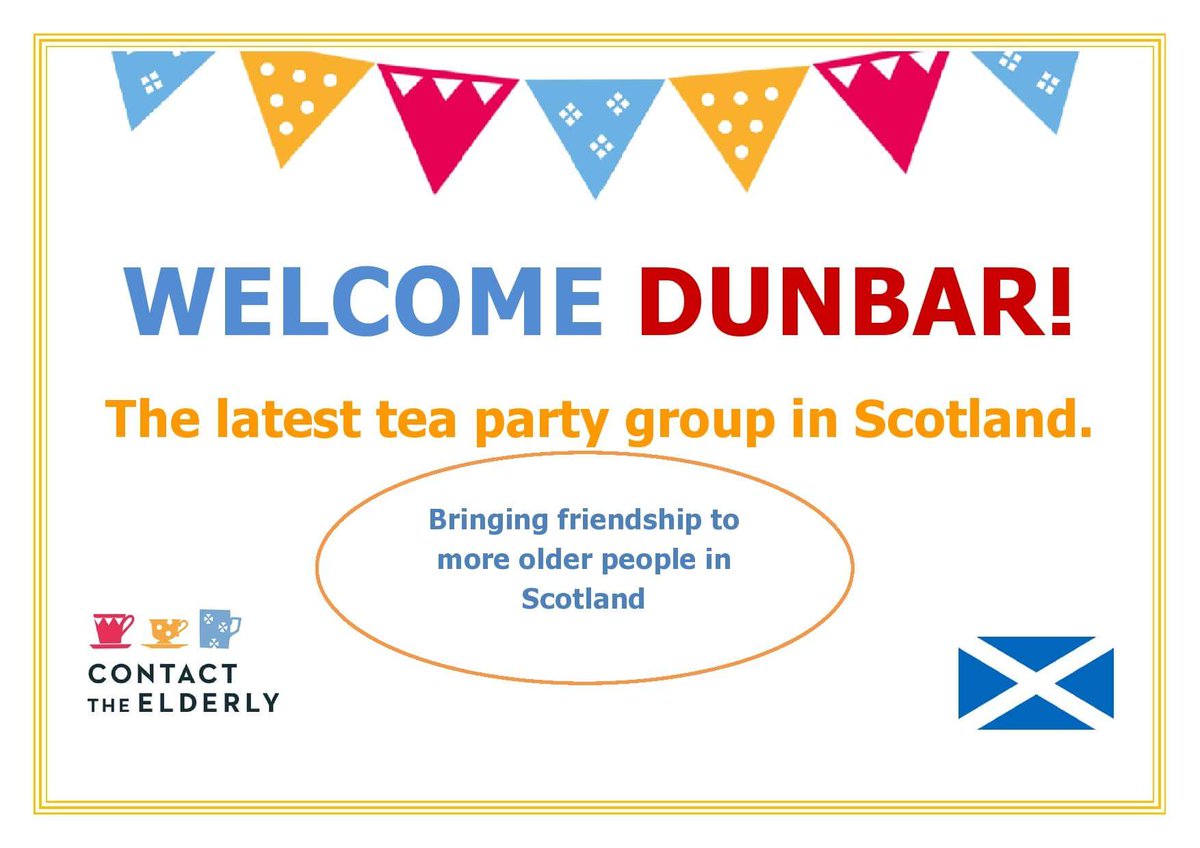 MornaOmay's tweet image. Welcome Dunbar! Latest @contact_teas tea party group in Scotland. 
#bakingandblether #endloneliness